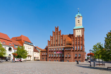 Obraz premium Blick zum Rathaus in Wittstock/Dosse