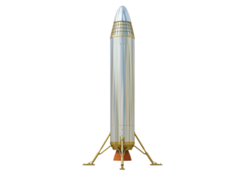 Isolated Lunar lander space exploration vehicle mockup, futuristic technology project design