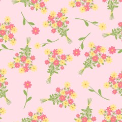 Minimalist Scatter Floral Pattern with Grained Texture