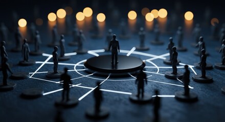 Business network connection structure leadership concept