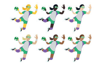 Woman Playing Handball wearing protective goggles sports athlete ball 