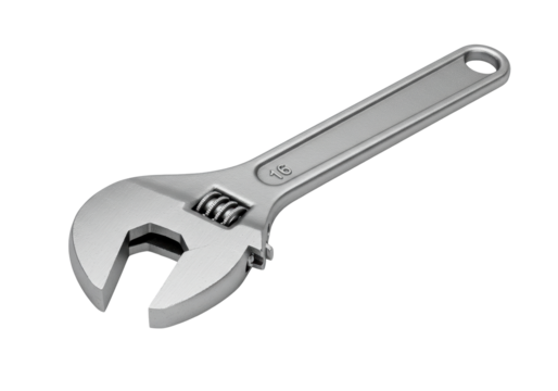 Isolated adjustable spanner tool, adjustable wrench, hand tool, steel wrench, tool equipment - Powered by Adobe