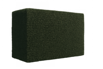 Green floral foam brick, a essential floristry supply for creating fresh flower arrangements. Studio isolated