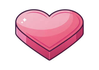 Pink heart shape, a shiny illustration symbolizing love, passion, and romance for design