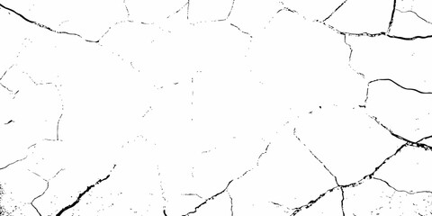 black and white dust and cracked concrete wall Texture pattern design element white background.
