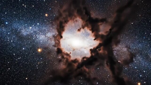 Stunning Celestial View of a Cosmic Nebula: A Spectacular Display of Galactic Wonder