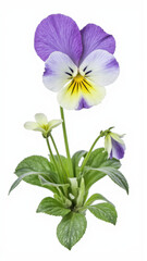 Colorful Pansy (Viola) Flower Isolated on a Clean White Background