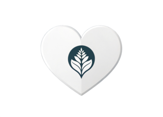 White paper heart shape on white background, a symbol of romance and love