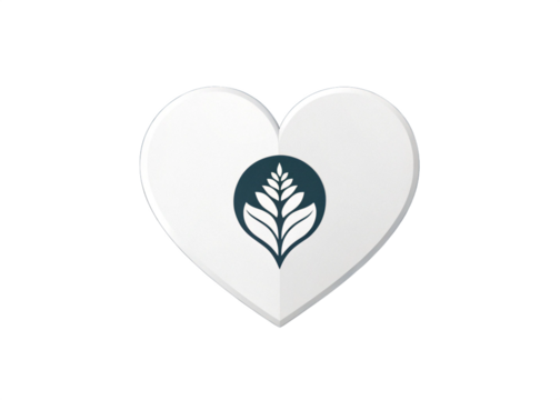 White paper heart shape on white background, a symbol of romance and love