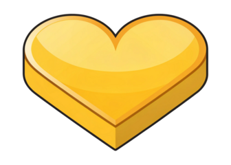 Golden heart illustration isolated on a white background