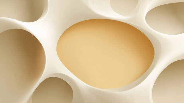 Abstract beige background with smooth organic shapes and negative space, creating a modern artistic design perfect for various creative projects