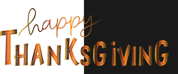 Adobe Illustrator gradient Artwork Happy Thanksgiving typography