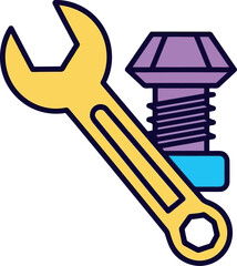 Wrench bolt icon repair diy construction