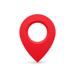 Red location pin. Map marker sign. Map pin flat design style modern icon. GPS navigation sign. Vector illustration