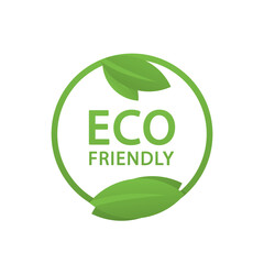 Eco friendly icons. Green leaf leaves. Ecologic food stamps. Organic natural food labels. Vector illustration