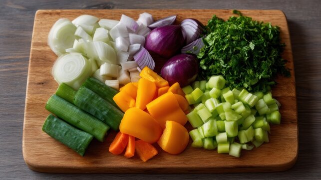 Overhead View of Fresh Kitchen Scraps Arranged for Composting with Vibrant Vegetables