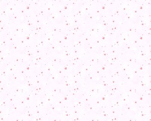Seamless cute pattern with pink hearts and drops in biege tones, Valentine romantic background