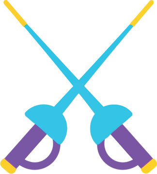 Crossed fencing swords illustration