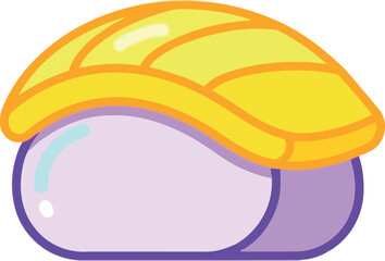 Cute mango sushi vector icon