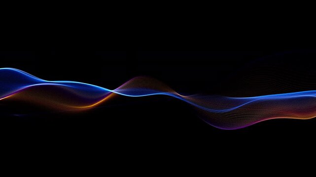 Abstract Fluid Particle Wave Visualization Background. 4K video transparent Alpha Channel. ProRes 4444.