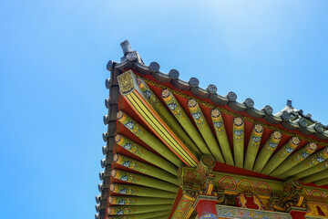 Korean style wall and roof, bukchon hanok villageTraditional Korean style architecture in Seoul South Korea.