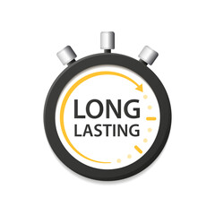 Long lasting. Timer, alarm clock. Long lasting outline icon vector design. Vector illustration