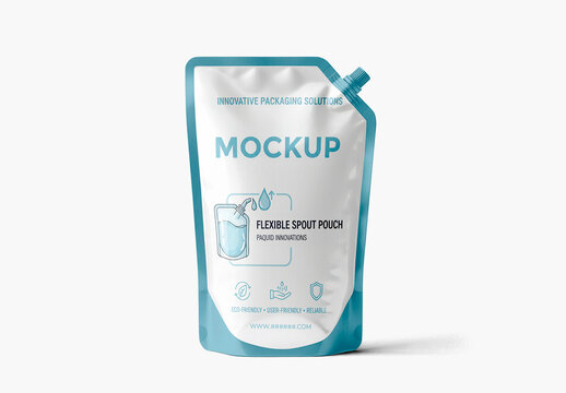 Doypack Stand Up Flexible Spout Pouch Packaging Mockup