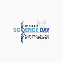 World Science Day for Peace and Development background design suitable for social media posts