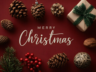 Obraz premium Merry Christmas background with christmas element. Vector illustration