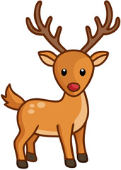 Santa’s Reindeer Cartoon on Winter Background