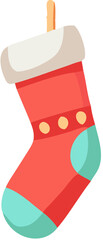 Holiday Christmas Stocking Illustration for Festive Decoration
