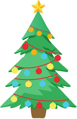 Festive Christmas Tree with Gifts and Ornaments for Holiday Celebration