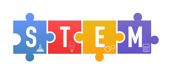 STEAM and STEM education. Science, Technology, Engineering, Arts, Mathematics. Vector illustration