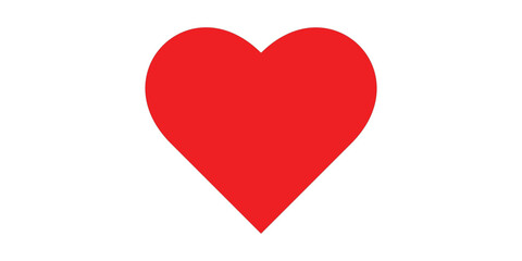 Valentine red heart icon. Heart shape Isolated on white background.