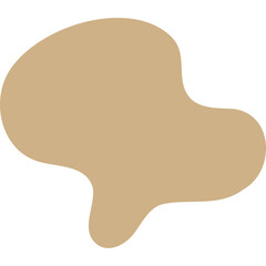 Abstract organic shape in a soft beige color with a transparent background creating a minimalist design element for graphic resources and visual compositions