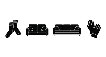 Household Items Silhouette Collection socks pair of socks