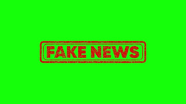 Fake News Stamp Animation on Green Screen Background | rubber stamp with text