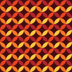 70s color gradient background vector. Style seamless pattern with circles. Vintage wallpaper. Abstract vector design. Vector illustration