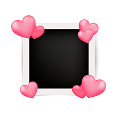 Valentine's Day photo frames. Romantic greeting card templates. Greeting valentines template. Photo for memory. Vector mockup. Vector illustration