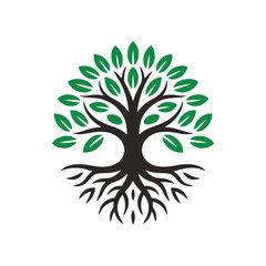 Obraz premium Green Nature Tree Logo Design