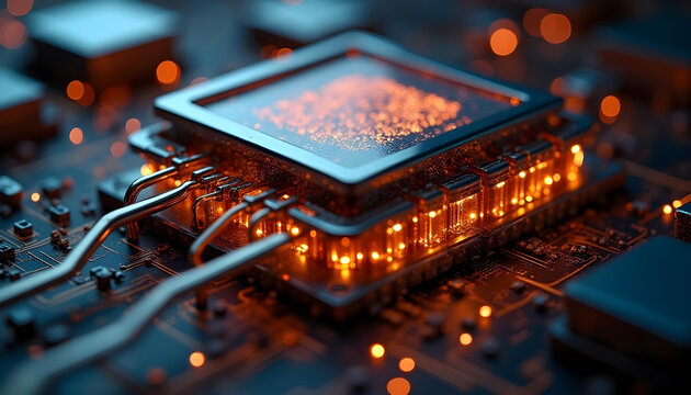 quantum computing semiconductor chip microprocessor artificial intelligence concept