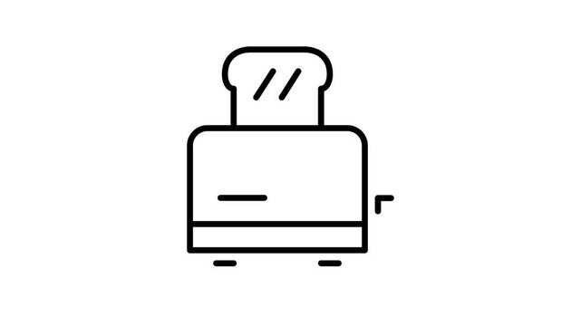 Animated toaster icon making breakfast toast