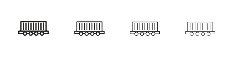 Cargo wagon icon. Simple graphic element set
