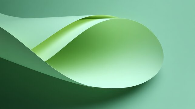 Soft Green Curves of Paper Create An Elegant and Serene Background Design for Modern Art and Minimalist Concepts with Subtle Texture and Depth - Powered by Adobe