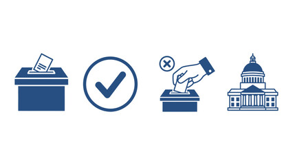 Voting and Democratic Election Process Icons Vector Set 