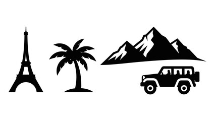 Travel and Adventure Landmark Vector Icons Collection.