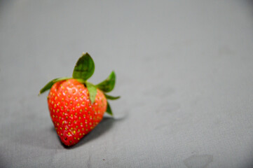strawberry on a gray background