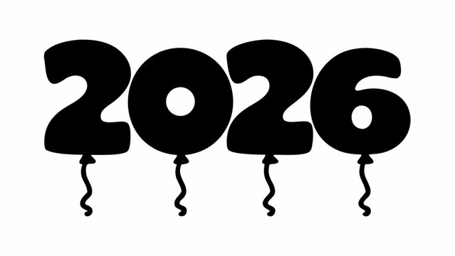 Celebrate future success with playful 2026 balloons, perfect for New Year or event announcements