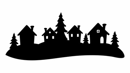 Winter Village Silhouette
