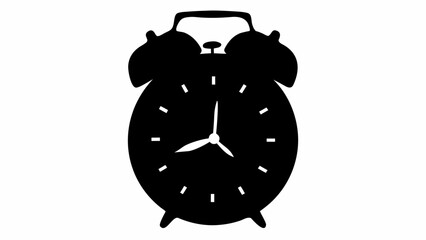 Classic alarm clock silhouette symbolizing punctuality, deadlines, and the urgency of time management for modern professionals.
